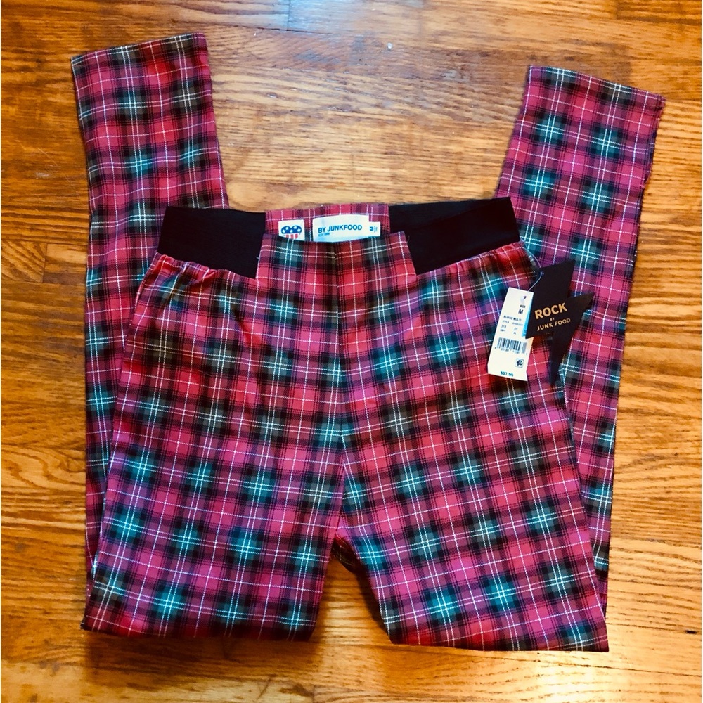 Junk Food Tartan Punk School Girl Jeggings NWT Medium